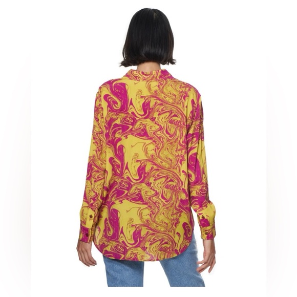 NWOT THE KNIT Zoe Shirt | Citrus Swirl - Picture 5 of 8